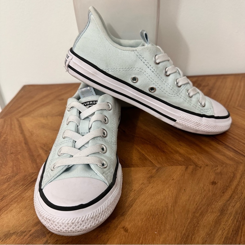 Converse Chuck Taylor Mint Green Little Girls Sneakers SZ 1 Slip On EUC